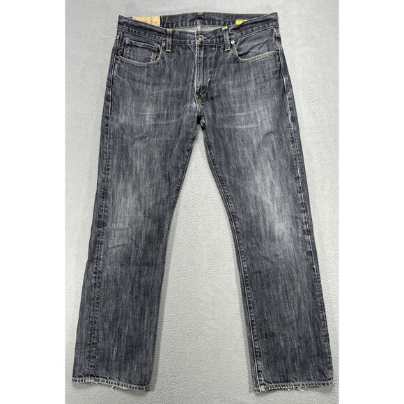 Gap Jeans 1969 Mens 33x30 Gray Low Straight American Grunge Goth Emo Dark Denim - Picture 2 of 11